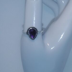 Bohemian Style Ring - Purple Teardrop